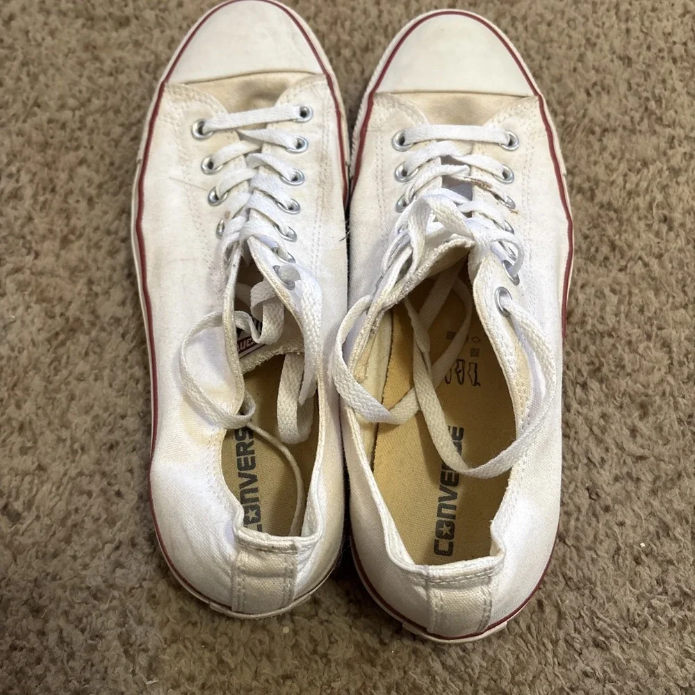 Converse Sneakers Tennis Shoes Men's 10 Women's 12 M7652 White Red - Picture 4 of 8